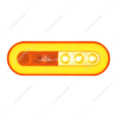 Image of the United Pacific 22 LED 6" Oval GloLight Turn Signal - Amber LED/Amber Lens Part # 37129
