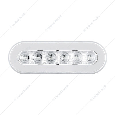 6" OVAL GLOLIGHT (STOP, TURN & TAIL) - RED LED/CLEAR LENS- 22 LED