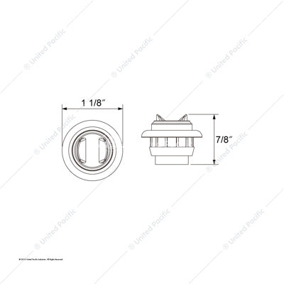 2 LED 3/4" Mini Light with Bezel (Clearance/Marker) - Amber LED/Amber Lens