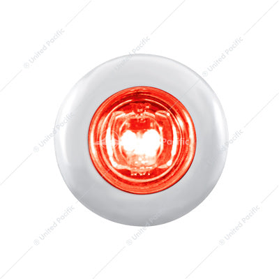 3/4" MINI LIGHT WITH BEZEL (CLEARANCE/MARKER) - RED LED/CLEAR LENS -2 LED