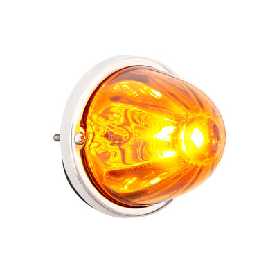 UltraBurst Glass Watermelon Flush Mount Kit With 18 LED Bulb-Amber / Amber