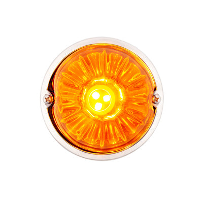 UltraBurst Glass Watermelon Flush Mount Kit With 18 LED Bulb-Amber / Amber