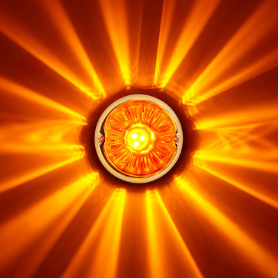 UltraBurst Glass Watermelon Flush Mount Kit With 18 LED Bulb-Amber / Amber