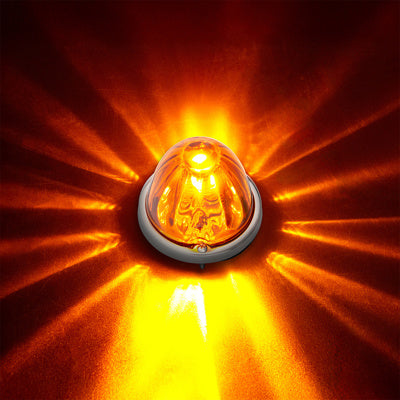 UltraBurst Glass Watermelon Flush Mount Kit With 18 LED Bulb-Amber / Amber