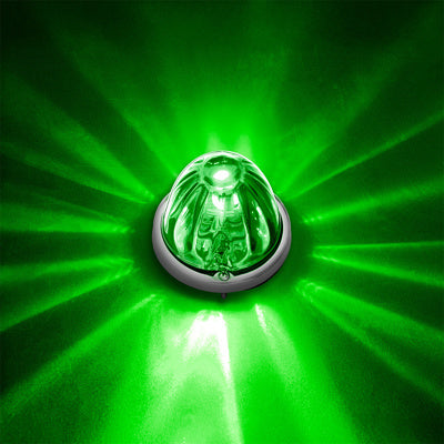 UltraBurst Glass Watermelon Flush Mount Kit With 18 LED Bulb-Green / Clear