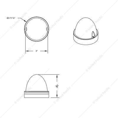 17 LED Beehive Flush Mount Kit - Amber LED/Amber Lens