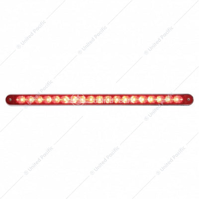 19 LED 12" Reflector Light Bar With Bezel (Stop, Turn & Tail)-Red/Red