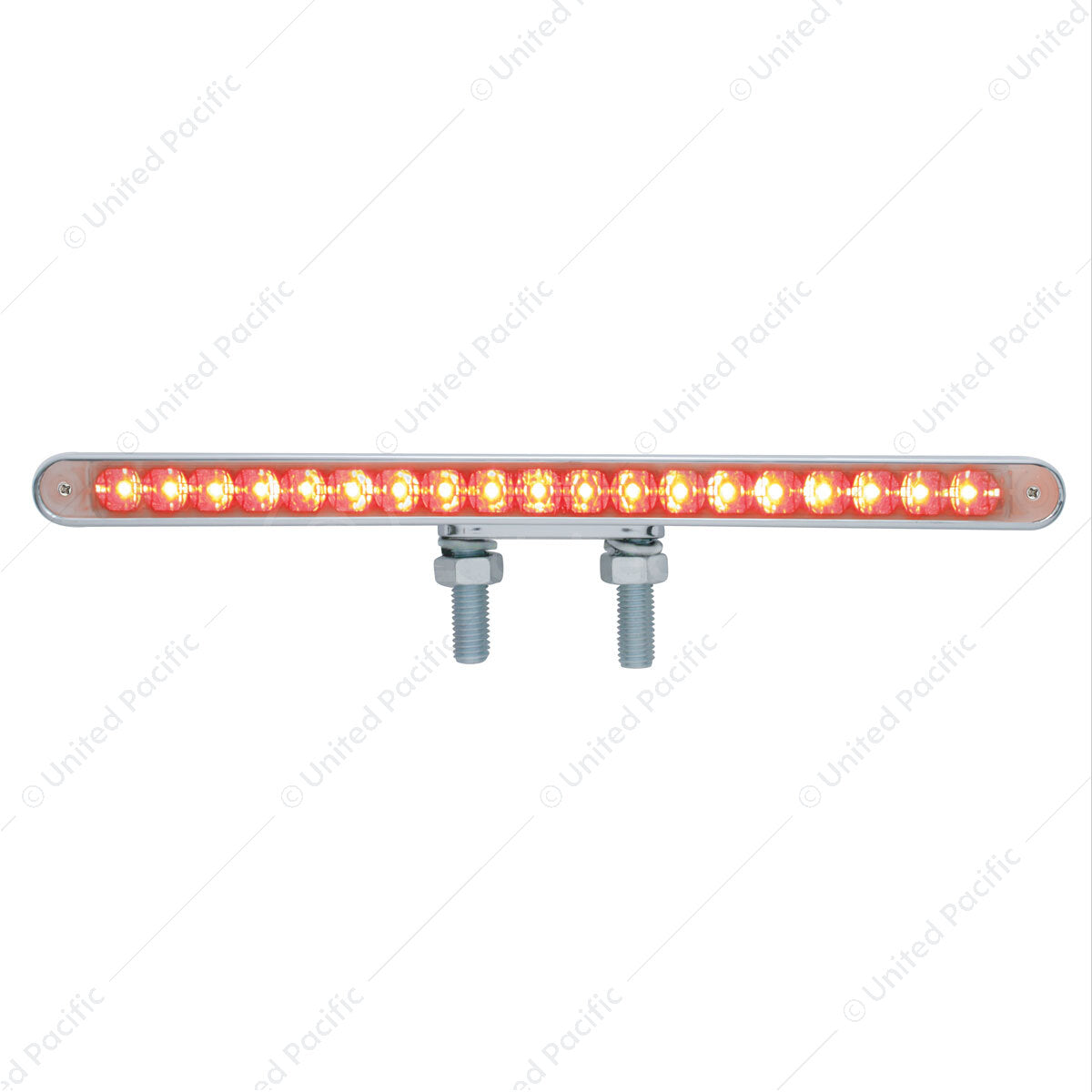 38 LED 12" Reflector Double Face Light Bar- Amber & Red/ Clear Lens