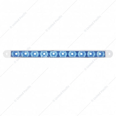 10 LED 9" DUAL FUNCTION LIGHT BAR - BLUE LED/CLEAR LENS