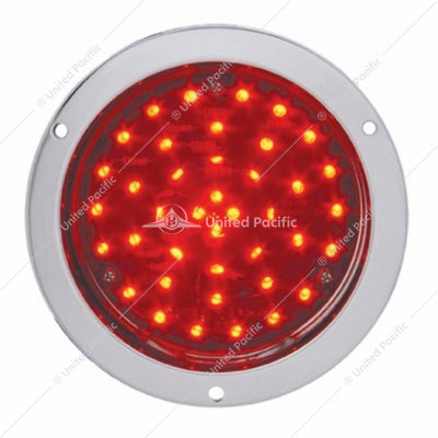 4" Round Flange Mount Deep-Dish Light (Stop, Turn & Tail) - Red LED/Red Lens