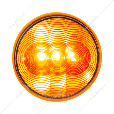 3 LED 4" Round Light Turn Signal - Amber LED / Amber Lens