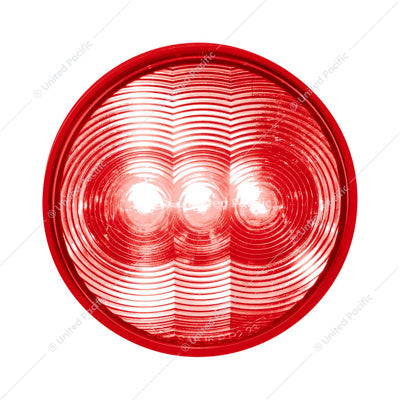 3 LED 4" Round Light Stop, Turn, & Tail - Red LED/Red Lens