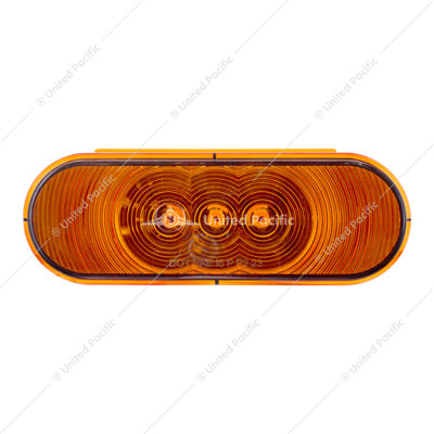 3 LED 6" Oval Light Turn Signal - Amber LED/Amber Lens