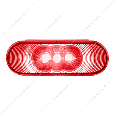 3 LED 6" Oval Light Stop, Turn, & Tail - Red LED/Red Lens