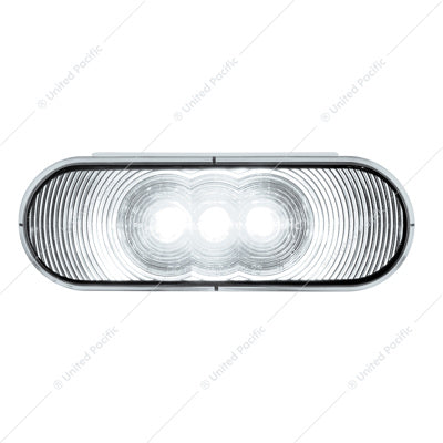 6 LED 6" Oval Light Back-Up - White LED/Clear Lens