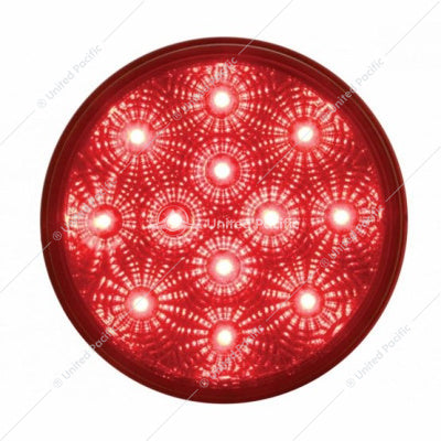 4" ROUND REFLECTOR LIGHT (STOP, TURN & TAIL) - RED LED/RED LENS-10 LED