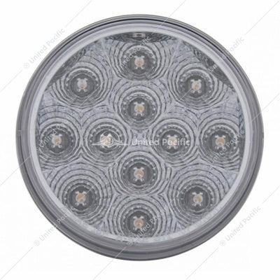 4" ROUND REFLECTOR LIGHT (STOP, TURN & TAIL) - RED LED/CLEAR LENS-12 LED