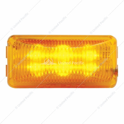 6 LED RECTANGULAR LIGHT (CLEARANCE/MARKER) - AMBER LED/AMBER LENS