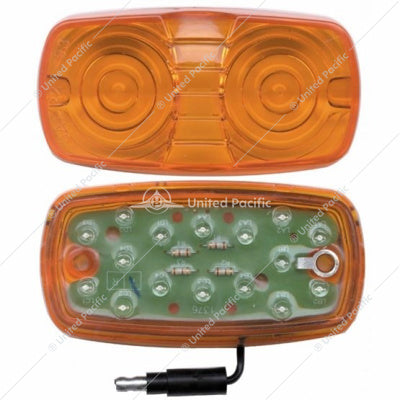 16 LED 4" x 2" Clearance Marker Light with Single Wire - 16 LED - Amber LED - Amber Lens