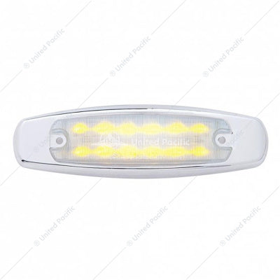 United Pacific | 12 LED Rectangular Amber Marker Light | Chrome Bezel ...
