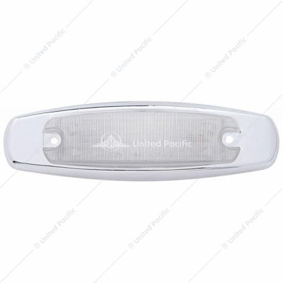 12 LED Rectangular Light (Clearance/Marker) With Chrome Bezel - Red LED/Clear Lens