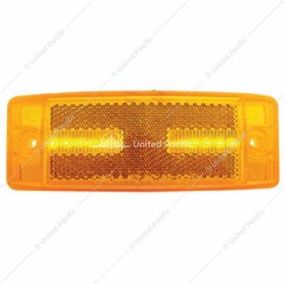 8 LED Rectangular Light (Clearance/Marker) with Reflex Lens - Amber LED/Amber Lens