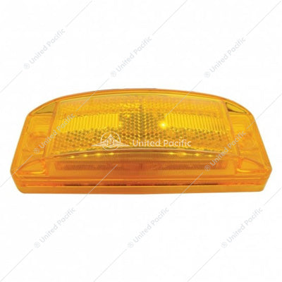 8 LED Rectangular Light (Clearance/Marker) with Reflex Lens - Amber LED/Amber Lens