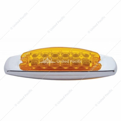 12 LED Reflector Rectangular Light With Bezel (Clearance/Marker) - Amber LED/Amber Lens