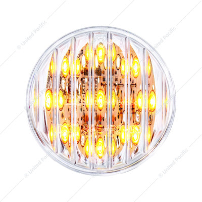 2" ROUND LIGHT (CLEARANCE/MARKER) - AMBER LED/CLEAR LENS-9 LED