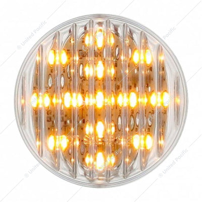 2-1/2" ROUND LIGHT (CLEARANCE/MARKER) - AMBER LED/CLEAR LENS-13 LED