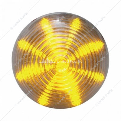 2-1/2" ROUND BEEHIVE LIGHT (CLEARANCE/MARKER) - AMBER LED/CLEAR LENS-13 LED