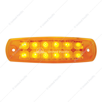 12 REFLECTOR RECTANGULAR LIGHT (CLEARANCE/MARKER)-AMBER LED/AMBER LENS