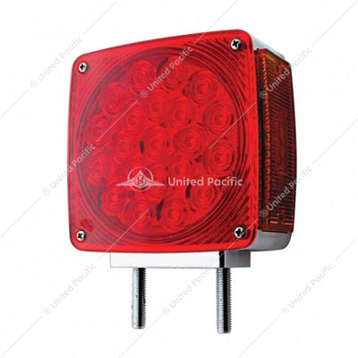 45 LED Double Face Turn Signal Light -2 Stud - Passenger Side - Amber & Red LED/Amber & Red Lens