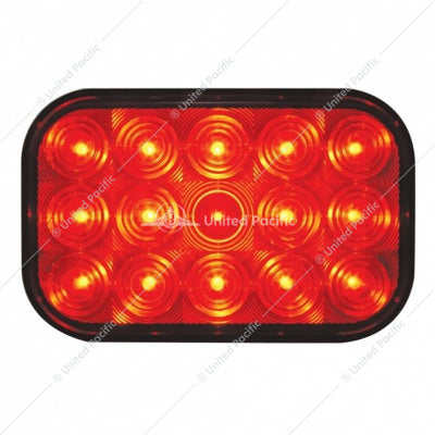 15 LED RECTANGULAR LIGHT (STOP, TURN & TAIL) - RED LED/RED LENS