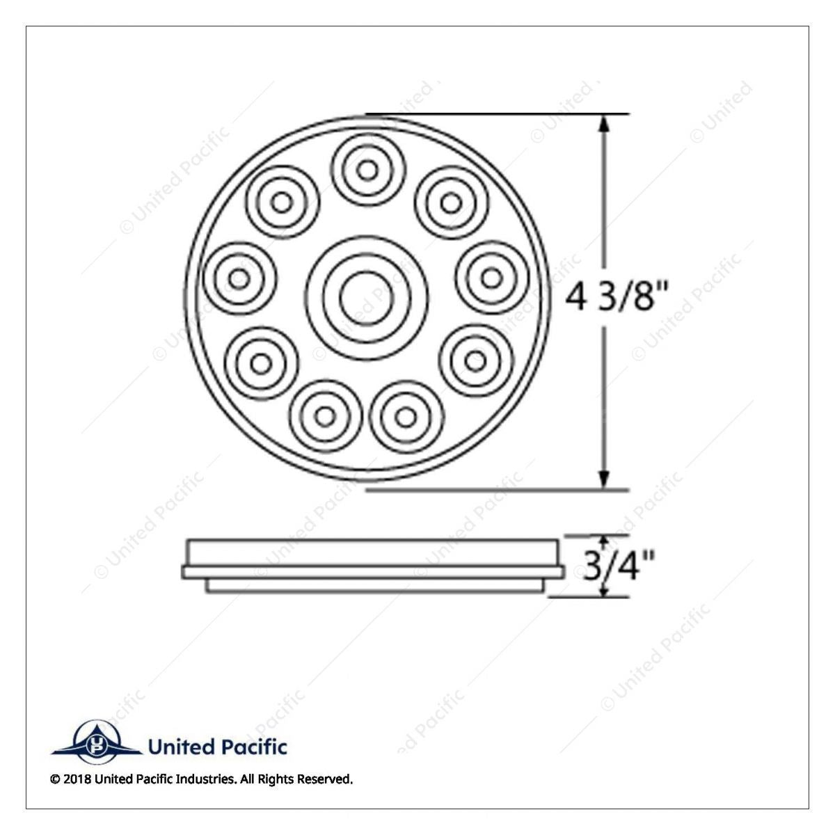 4" ROUND LIGHT (STOP, TURN & TAIL) - RED LED/RED LENS-10 LED