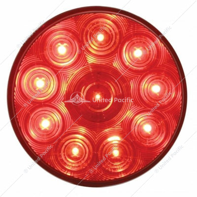 4" ROUND LIGHT (STOP, TURN & TAIL) - RED LED/RED LENS- 10 LED