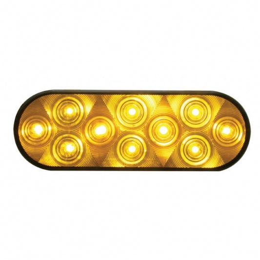 6" Oval Turn Signal LED Light - 10 Diodes  - Amber LED/Amber Lens