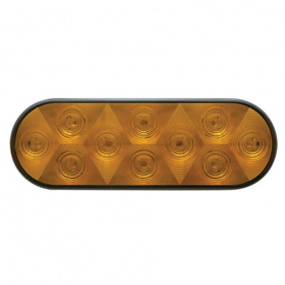 6" Oval Turn Signal LED Light - 10 Diodes  - Amber LED/Amber Lens