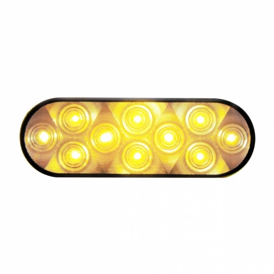 6" Oval Turn Signal LED Light - 10 Diodes  - Amber LED/Clear Lens