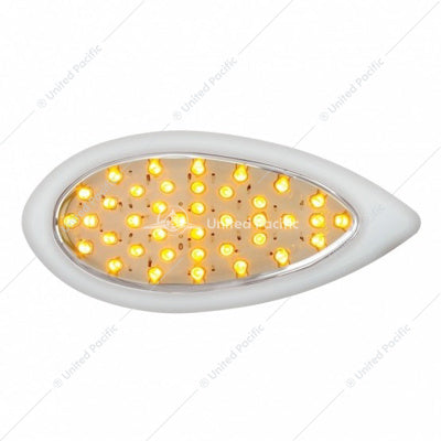 39 LED "TEARDROP" TURN SIGNAL LIGHT WITH BEZEL - AMBER LED/AMBER LENS