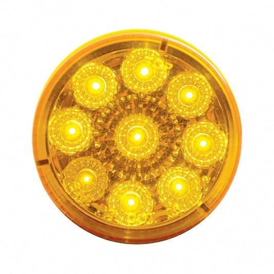 9 LED 2" Round Reflector Light (Clearance/Marker) - Amber LED/Amber Lens