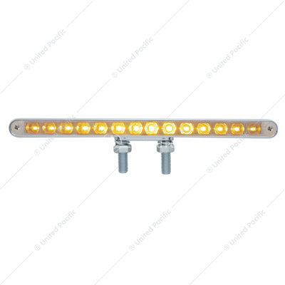 25 LED 12" Double Face Light Bar-Amber& Red LED/Clear Lens