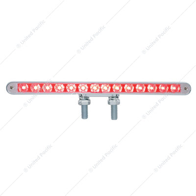 25 LED 12" Double Face Light Bar-Amber& Red LED/Clear Lens