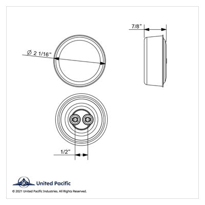 7 LED 2" Round Turbine Light (Clearance/Marker) - Amber / Amber