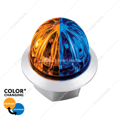 3/4" MINI WATERMELON DOUBLE FURY LIGHT WITH CLEAR LENS - AMBER & BLUE LED