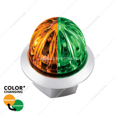 3/4" MINI WATERMELON DOUBLE FURY LIGHT WITH CLEAR LENS - AMBER & GREEN LED