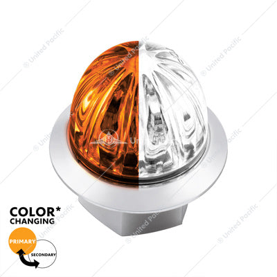 3/4" MINI WATERMELON DOUBLE FURY LIGHT WITH CLEAR LENS- AMBER & WHITE LED