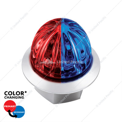 3/4" MINI WATERMELON DOUBLE FURY LIGHT WITH CLEAR LENS- RED & BLUE LED