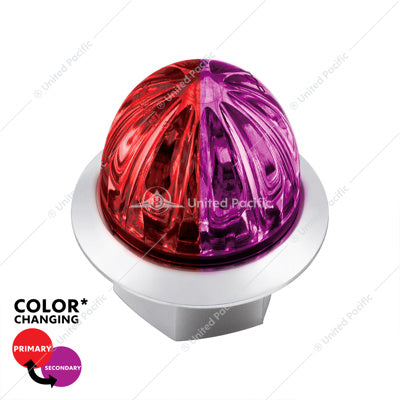 3/4" MINI WATERMELON DOUBLE FURY LIGHT WITH CLEAR LENS- RED & PURPLE LED