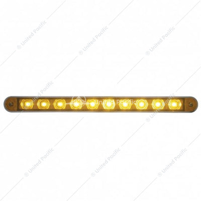 10 LED 9" TURN SIGNAL LIGHT BAR WITH BEZEL - AMBER LED/AMBER LENS